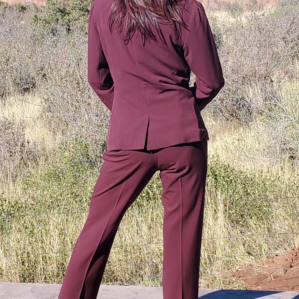 New York & Company All-Season Burgundy Pantsuit.